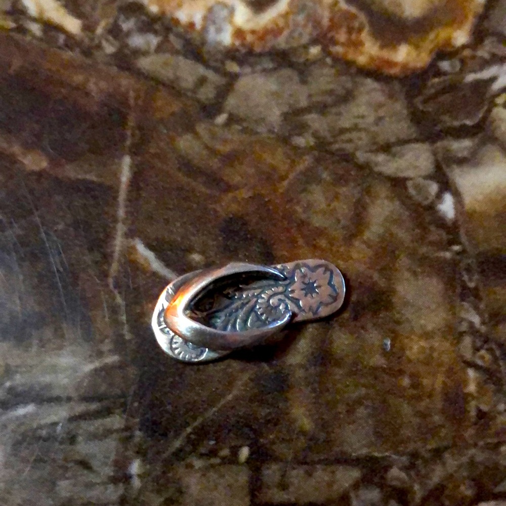 STERLING SILVER FLIP FLOP HAWIAN 💐 FLOWERS